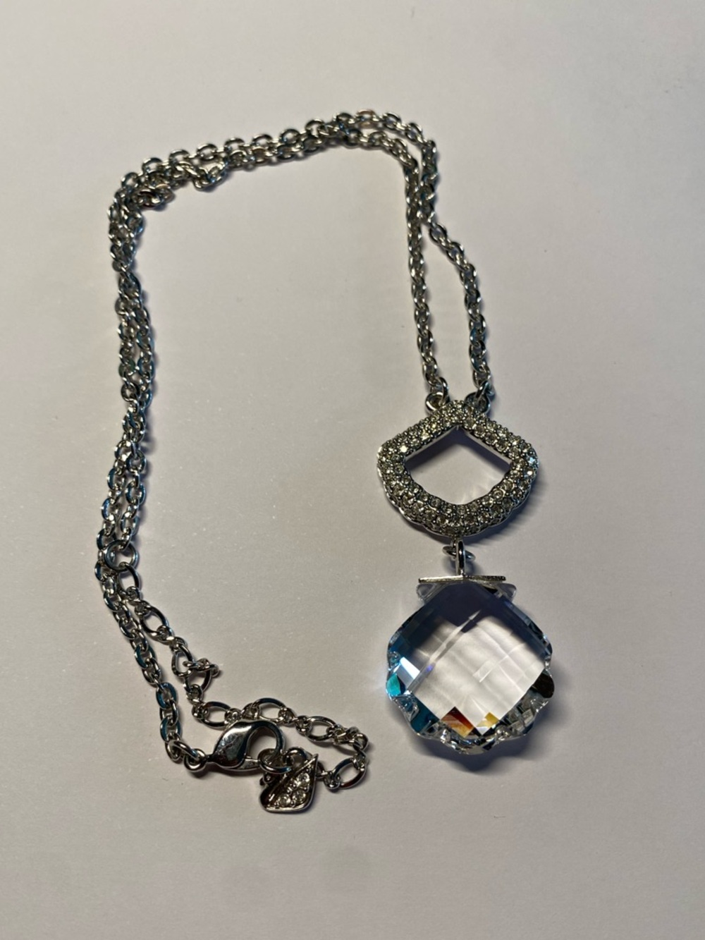 Swarovski Seashell Checkerboard Shell Crystal Pendent Necklace